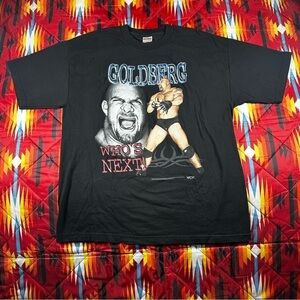 Vintage Hyland WCW Goldberg T Shirt XL Black Graphic Who's Next 1998 Wrestling
